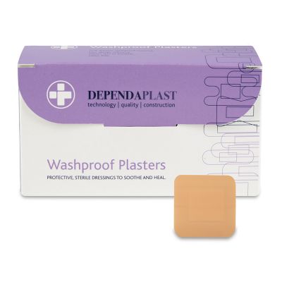 Dependaplast washproof plasters - 4cm x 4cm - box of 100