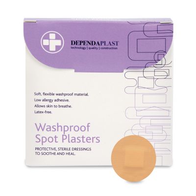 Dependaplast washproof spot plasters 2.2cm box of 100