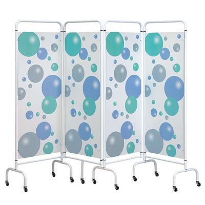 4 panel mobile folding hospital ward screen