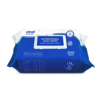 Clinell Antibacterial Hand Wipes Pack 200
