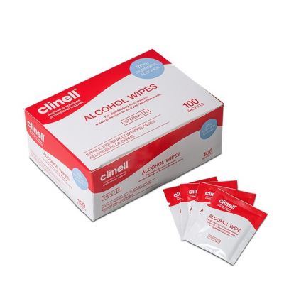 Clinell Alcohol Wipe Sachets Box of 100