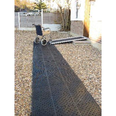 Roll out wheelchair trackway