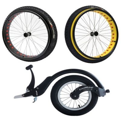 Rigid Frame Off Road Wheelchair Pack Fat Wheels & Freewheel Attachment