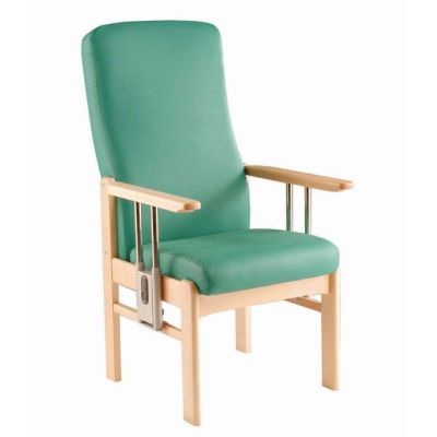 Teal Perry Drop Arm High Back Chair