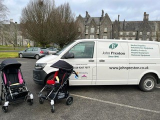 Francis delivers Snappi special needs buggies to Mullingar 