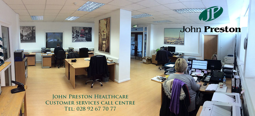 John Preston Healthcare Customer Service centre Tel 028 92 67 70 77