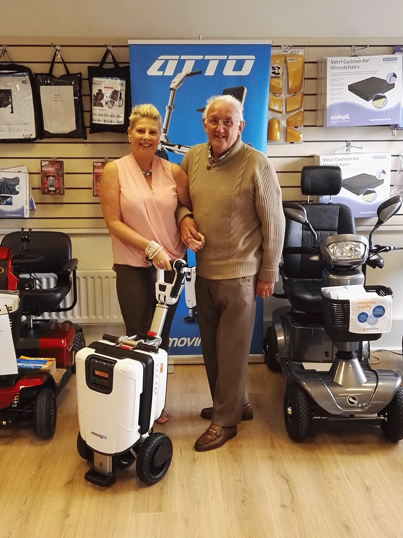 ATTO folding mobility scooter collected by another happy customer in Ireland