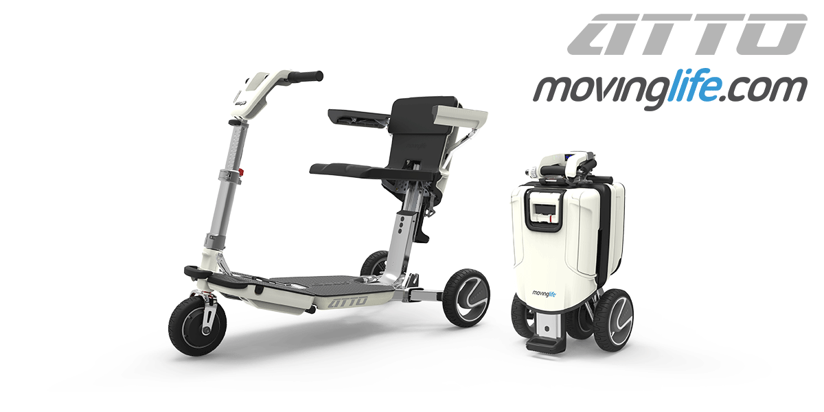 ATTO folding mobility scooter home demonstration in England