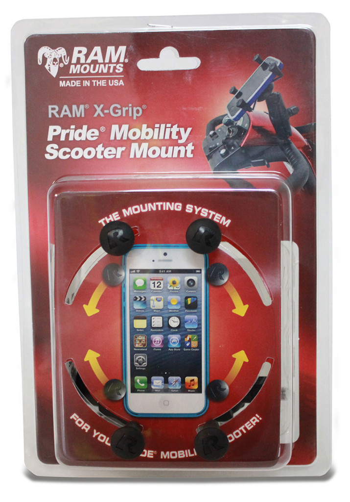 Mobile phone holder for Pride mobility scooter tel 028 92 67 70 77