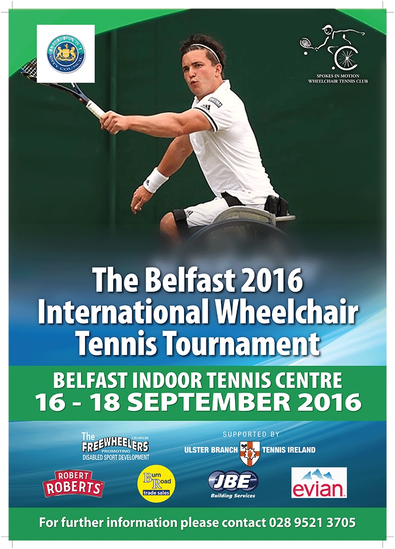 Northern Ireland wheelchair Tennis tournament - 16th to 18th Sep 2016