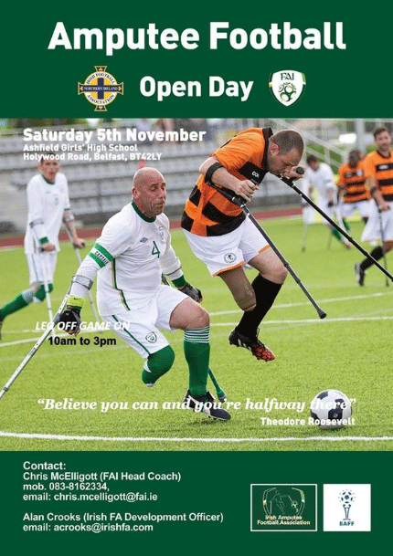 Amputee football Ireland open day - come and try it!