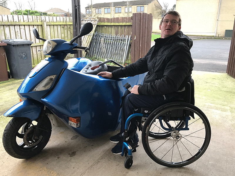 RGK Tiga FX wheelchair folds into Zippy motorbike!