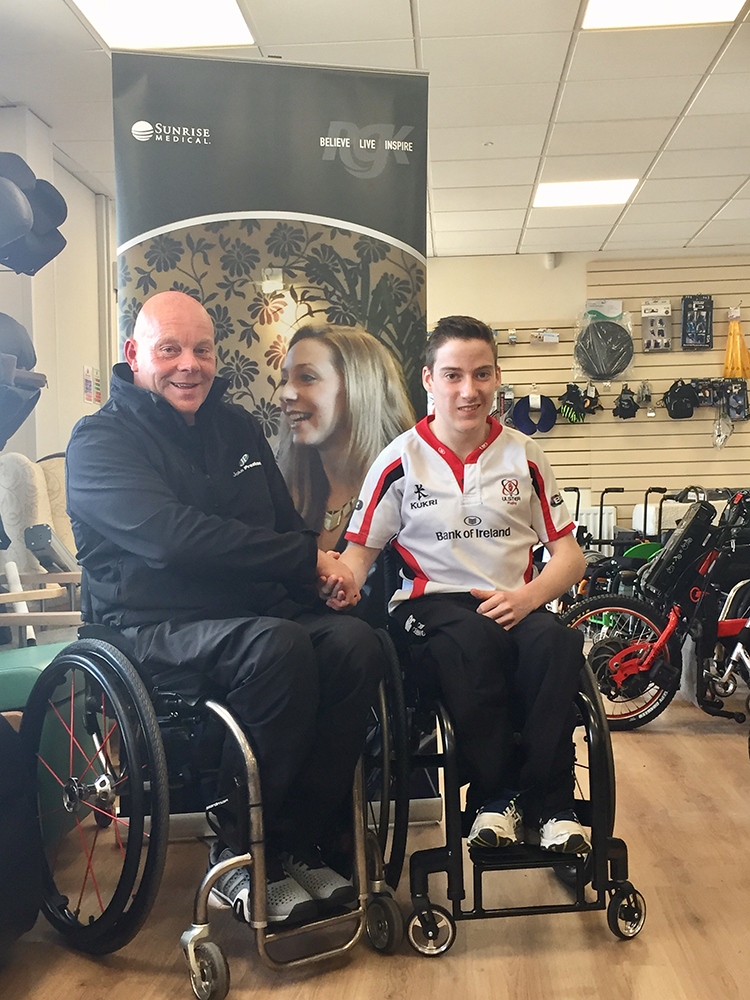 Happy customer Harry Turkington collects his RGK Tiga wheelchair