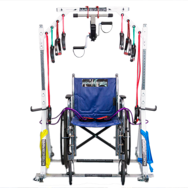 Wheelchair exercise and rehabilitation equipment
