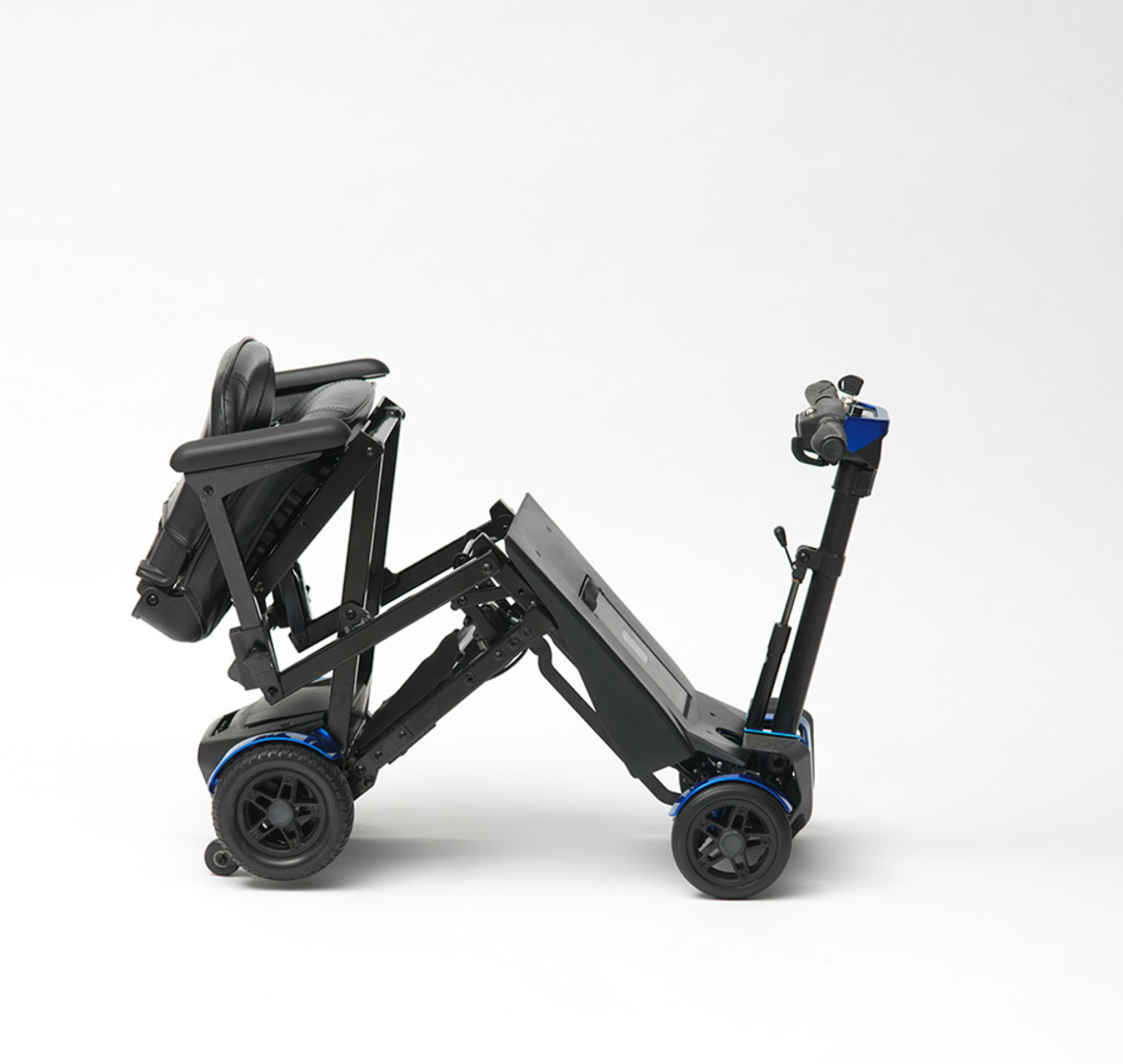 Lightweight four wheel automatic folding mobility scooter