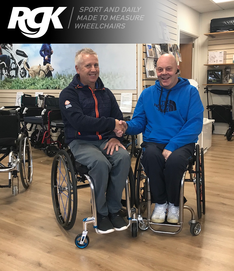 RGK Tiga Wheelchair collected by happy customer Aubrey Bingham