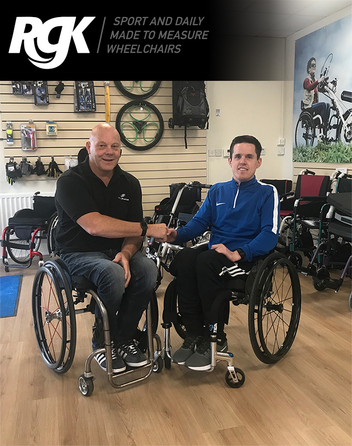 Alan Patterson collects his RGK Tiga Sub 4 active wheelchair