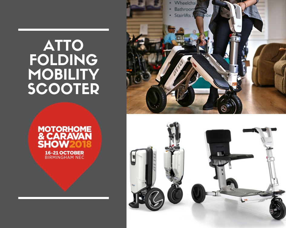 Try ATTO scooter at The Motorhome & Caravan show NEC Birmingham