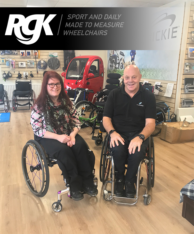 Teresa Stewart collects her new RGK Tiga wheelchair
