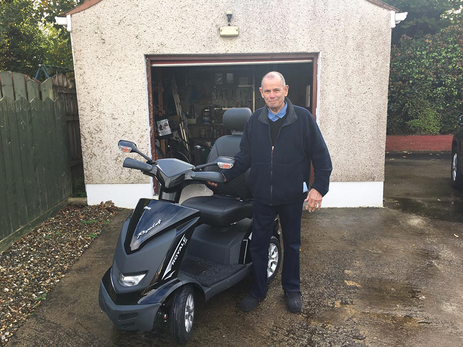 Happy customer Ralph takes delivery of his new Royale Mobility Scooter