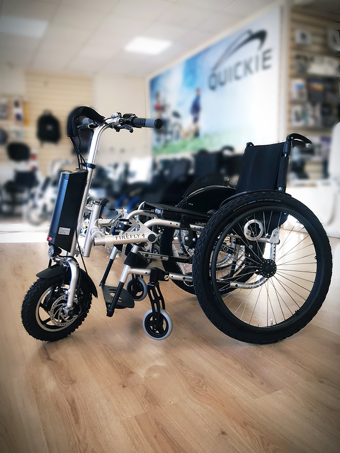 Firefly wheelchair attachment happy customer Sarah John Preston