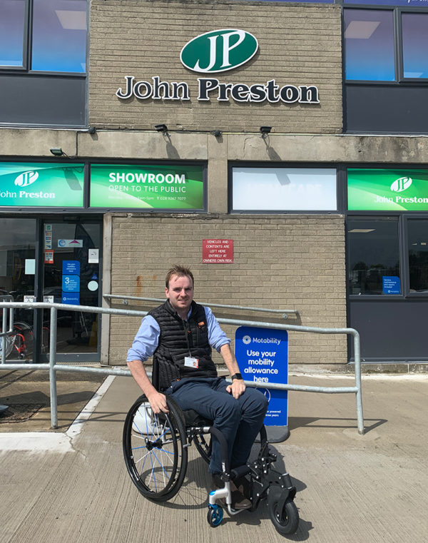 Jonathan collects his custom RGK Tiga Sub 4 Wheelchair