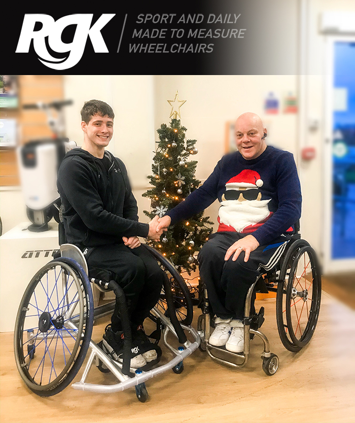 RGK Elite Basketball Wheelchair collected by happy customer Josh Graham