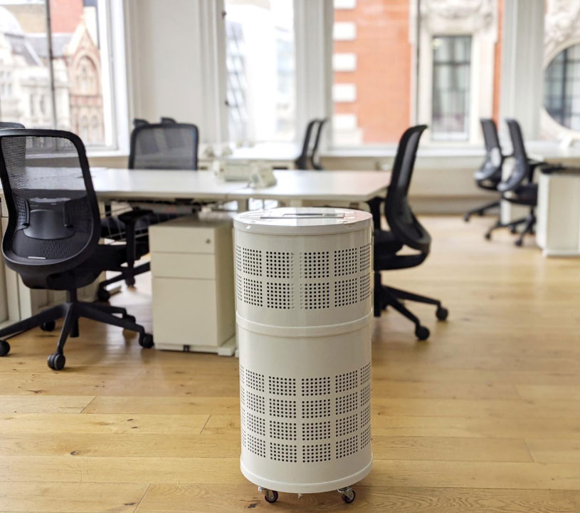 Bring the best hospital grade air purifier technology into any workplace - Portable and removes and kill viruses and bacteria with >99.97% effectiveness including Coronavirus