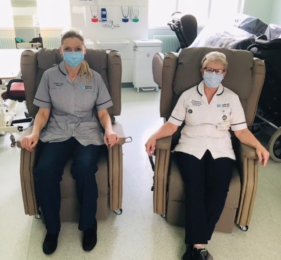 The Occupational Therapists at Mid Ulster Hospital Magherafelt enjoying their brand new Configura Comfort Chairs 