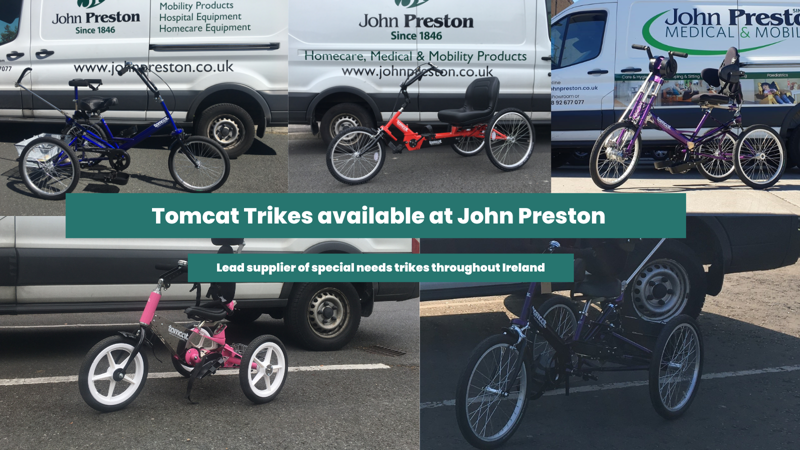 Tomcat Trikes available throughout Ireland at John Preston Healthcare