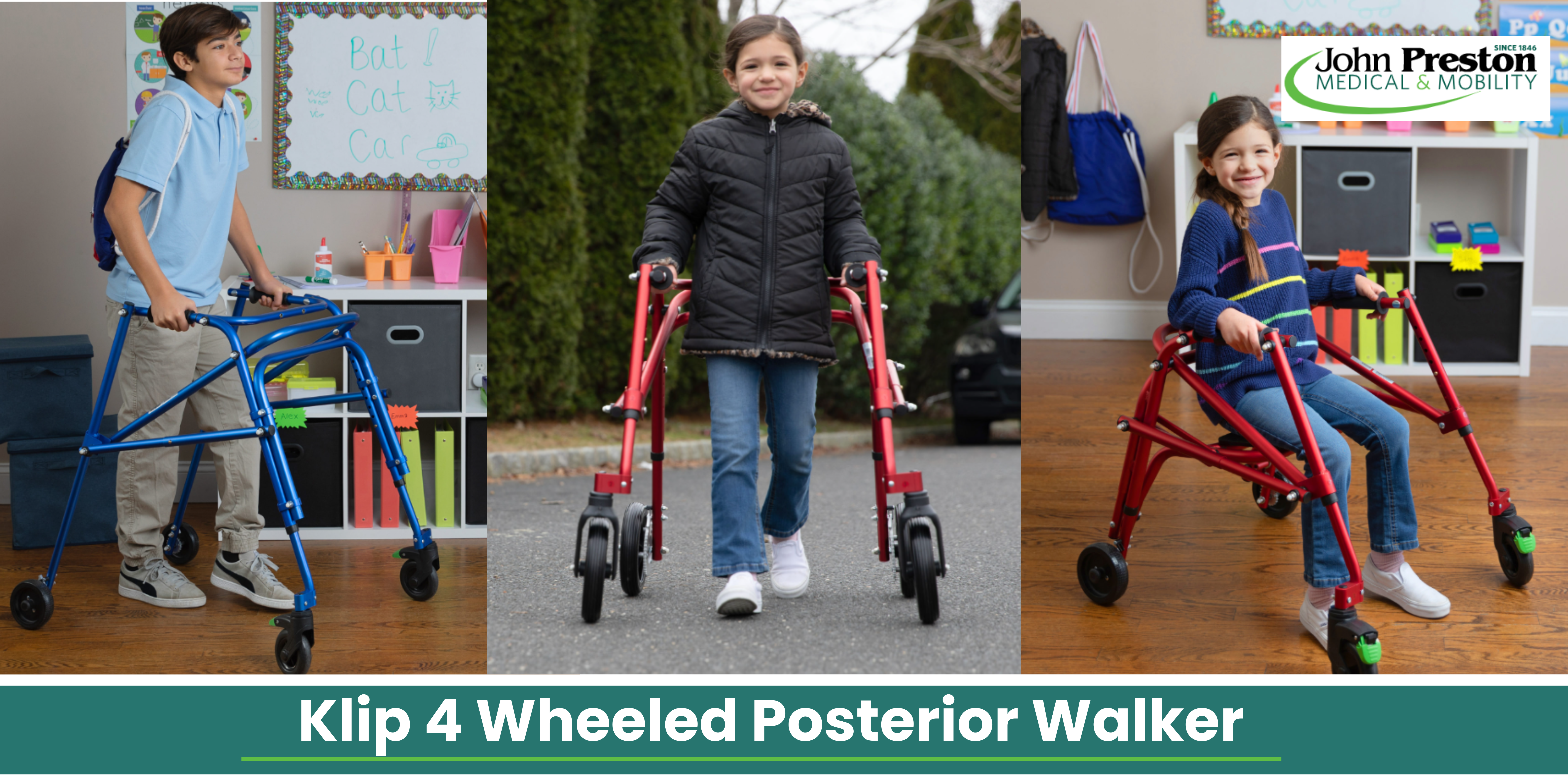 Klip 4 Wheeled Posterior Walker