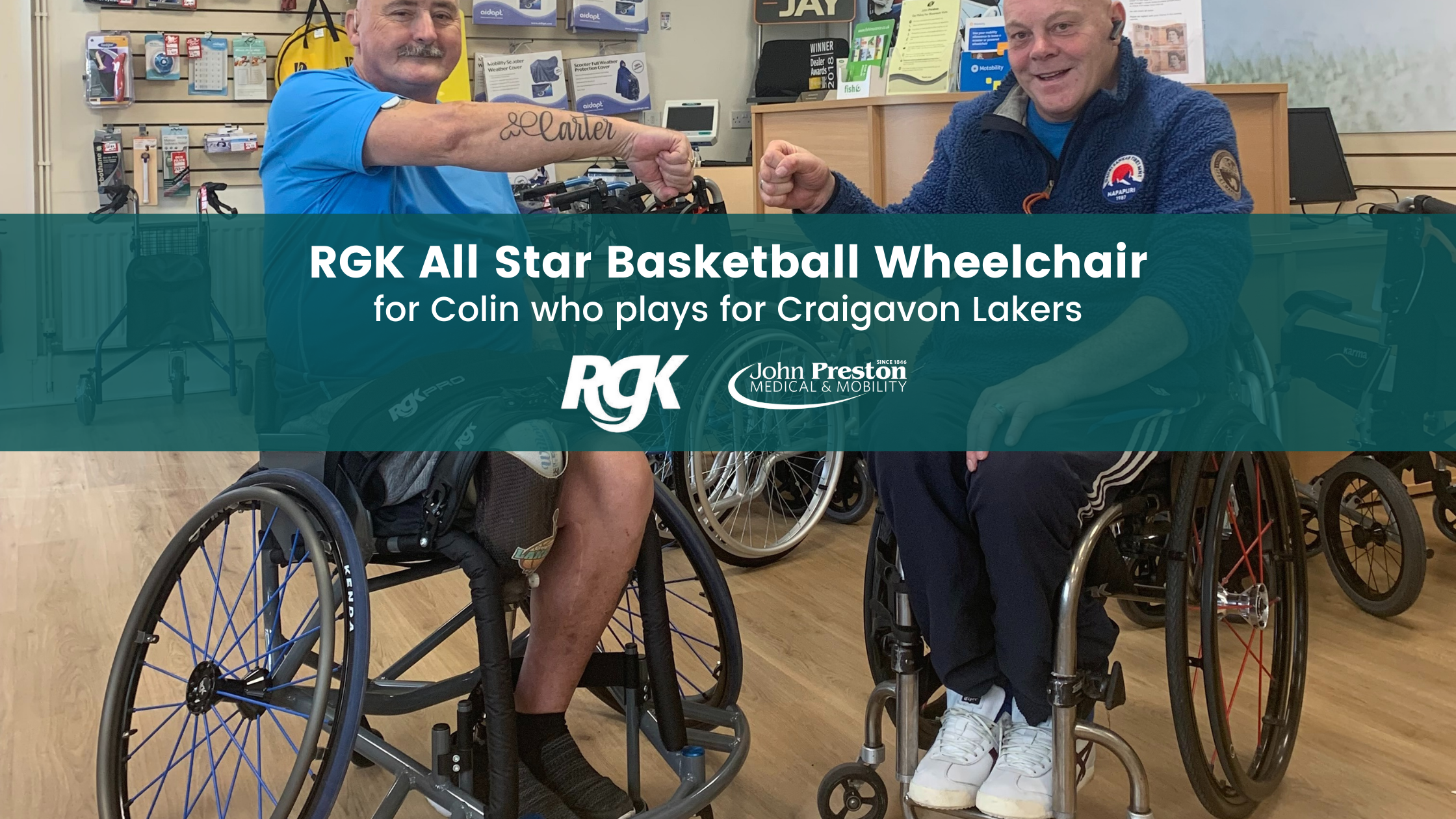RGK All Star Basketball Wheelchair for Colin from Craigavon Lakers